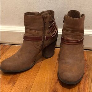 Madden Girl strappy brown booties